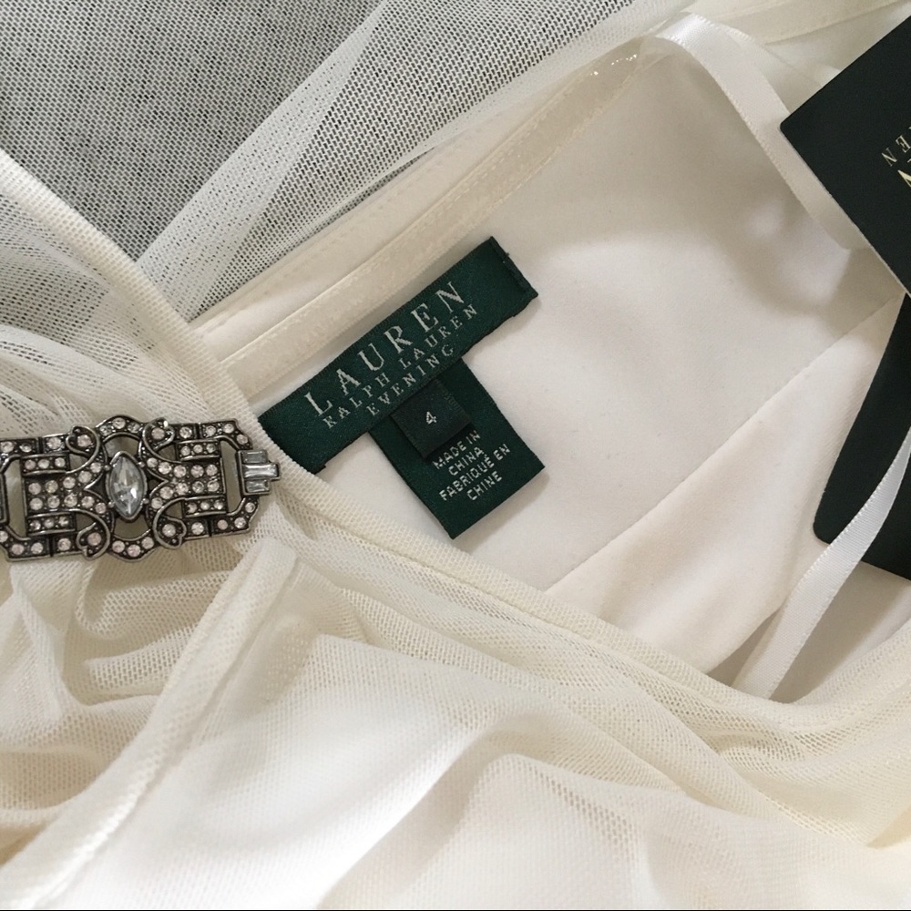 NWT Lauren Ralph Lauren White Evening Dress